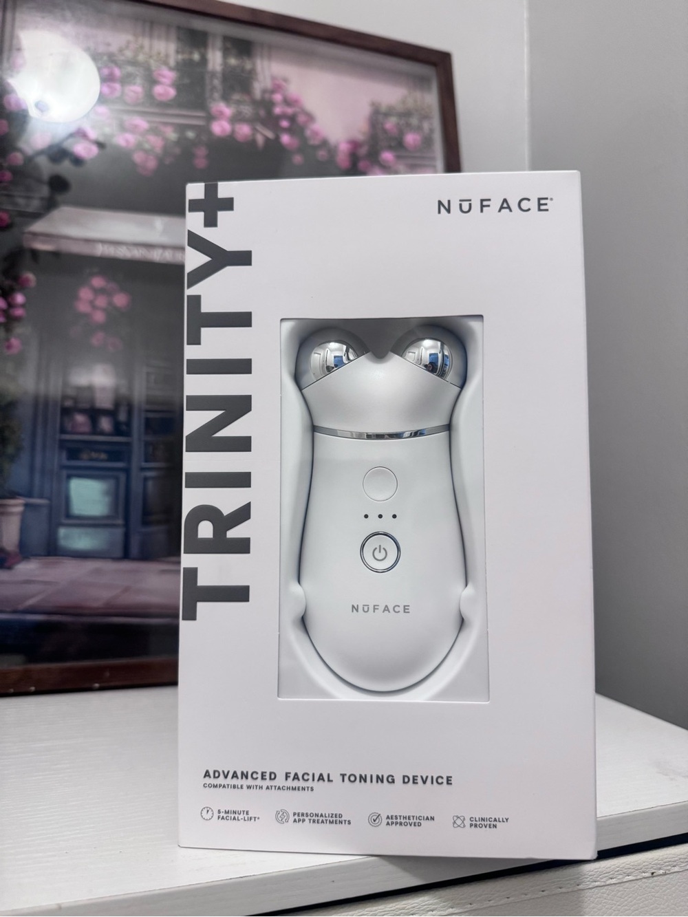 NuFACE Trinity+ Advanced Facial Toning Device — White with Chrome Accents